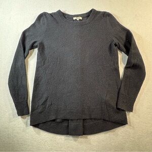 Madewell Back Zipper Textured Pullover Sweater, Black, Size S